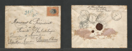 HAITI. 1925 (9 May) Pt. Prince - Argentina, Buenos Aires (3 June) Via NYC. Registered Single 50c Fkd Envelope, Reverse T - Haiti