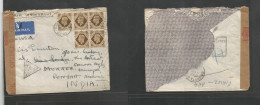 Great Britain - XX. 1941 (18 Aug) Shernness, Kent - India, Punjab Fwded Srinagar (17 Sept) Part Of Flap Missing At Openi - ...-1840 Prephilately