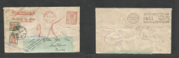 Great Britain - XX. 1933 (17 Febr) London - Switzerland, Montreux (20 Febr) Hamleys Toys Machine Fkd Env + Taxed + Swiss - ...-1840 Prephilately