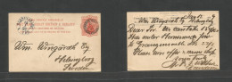 Great Britain - Stationery. 1899 (12 Jan) Grangemouth - Sweden, Helsinborg (15 Jan) 1d Red Stat Card, Cds + Arrival Alon - ...-1840 Vorläufer