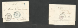 CUBA. 1855 (21 Febr) Las Tunas - Nuevitas (24 Febr) Sobre Oficial Marca Baeza Salida Azul Y Administrativa, Cargo "1" Y  - Other & Unclassified