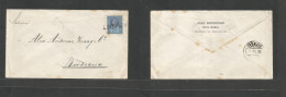 CHILE. 1897 (Dec) Estrecho De Magallanes - France, Bordeaux Via Lisboa (9 Jan 98) 2 1/2d QV GB Fkd Env, Tied Stline Paqu - Chili