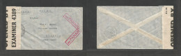 Brazil - XX. 1942 (June) RJ - Muzzano, Switzerland (10 Aug) Single Fkd Env, Doble Censored Incl British Trinidad. 1c Lab - Other & Unclassified