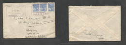 Brazil - XX. 1941 (4 Febr) Mendes Agencia Postal - England, Shipley, Yorks Via RJ. Multifkd Env At 1200rs Rate, Tied Vio - Autres & Non Classés