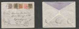 Brazil - XX. 1924 (16 June) Caxais, RJ - Denmark, Cph (7 July) Multifkd Env, Tied Cds. Fine Colorful Usage. - Other & Unclassified