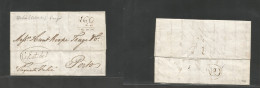 Brazil - Stampless. 1837 (2 Febr) Bahia - Porto, Portugal. EL With Contains, Oval "C. Est De N" + 160 + 40 = 200 Maritim - Autres & Non Classés