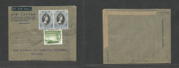 BC - Seychelles. 1953 (Nov 1) Victoria - Scotland, Edinburg. Multifkd Mixed Kings Air Lettersheet, Tied Slogan Cds. Fine - Sonstige & Ohne Zuordnung
