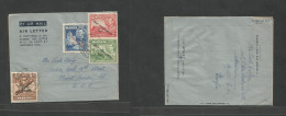 BC - Malta. 1951 (31 Dec) Ettamrun - USA, Mount Vernon Ill. Multifkd Ovptd Issue Airletter Sheet, Tied Cds. Fine. - Other & Unclassified