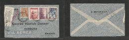 Argentina - XX. 1939 (11 Ene) Bahia Blanca - Germany, Hamburg (27 Jan) Registered Air Multifkd Env At 2,70 Pesos Rate. V - Andere & Zonder Classificatie