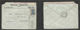 Argentina - XX. 1917 (21 June) Buenos Aires - Ceylon, Colombo (25 Aug) Indian Ocean. WWI Arrival British Censored Single - Otros & Sin Clasificación