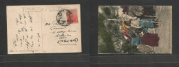 Argentina - XX. 1912 (5 Oct) Piroscafi Regina Elena Pqbt. Indios Tobas Fkd Ppc To England, Kent. Fine. Scarce Usage. - Altri & Non Classificati