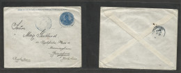 Argentina - Stationery. 1913 (4 Nov) Italian Pqbt Piroscafi "Duca Di Genova" 12c Blue Stat Env To Bradford, England. - Altri & Non Classificati