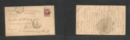 Argentina - Stationery. 1892 (7 Oct) La Plata - Hungary, Budapest (3 Nov) 6c Red Stat Card, Cds Via French Pqbt Octogona - Other & Unclassified