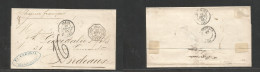 ARGENTINA. 1865 (12 Aug) Buenos Aires - Bordeaux, France (18 Sept) Stampless E Depart Octagonal "Conf Argentine / Carmel - Other & Unclassified