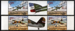 Bosnia Serbia 2012 Old Planes Aircrafts Airplanes Aviation, Strip Of 2 Sets And Label In The Row,  MNH - Airplanes
