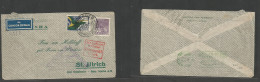 Airmails - World. 1933 (16 Sept) BRAZIL - SWITZERLAND. Reverse Zeppelin Friedrichshafen (12 Oct) Multicacheted + Multifk - Autres & Non Classés