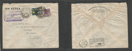 Airmails - World. 1934 (7 Febr) BRAZIL - EUROPE - UK. RJ - Manchester, UK. Via German South America Mail  - Stuttgart (1 - Autres & Non Classés