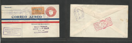 Airmails - World. 1929 (8 July) PANAMA - COLOMBIA. First Flight Colon - Cartagena. Fkd B 0,02 Red Embossed Stat Env, Spe - Autres & Non Classés