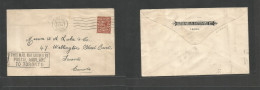 Airmails - World. 1928 (26 Apr) UK - CANADA. Leeds - Canada, Toronto. Air Flown Envelope. Comercial Usage, Fkd 1 1/2d +  - Sonstige & Ohne Zuordnung