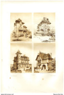 ONIVAL - WOIGNARUE (80). Héliogravure Originale. Villas "4 Chalets" : Gemeaux, Sagittaire & Capricorne. - Onival