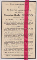 Devotie Doodsprentje Overlijden - Clementine De Knock Dochter Pieter & Rosalie Adriaens - Snaaskerke 1867 - Zevekote - Todesanzeige