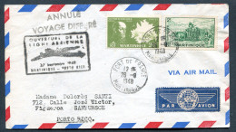 RC 27660 MARTINIQUE 1948 FORT DE FRANCE - PORTO RICO OUVERTURE DE LA LIGNE VOL DIFFERÉ 1er VOL FFC - TB - Briefe U. Dokumente