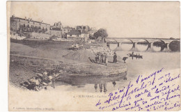CPA: BERGERAC ; Le Port, Avec Les Laveuses, Barque  Carte Animée (voyagée En 1912) - Bergerac