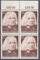 1961 , 150. Geburtstag Von Franz Liszt ( Mi.Nr.: 1099 ) (2) 4-er Block Postfrisch ** - Ungebraucht