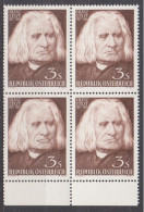 1961 , 150. Geburtstag Von Franz Liszt ( Mi.Nr.: 1099 ) (3) 4-er Block Postfrisch ** - Nuevos