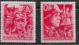 Reich 1945  Yvert 825-826  - Mi 909-910  - Soldats SA SS ** - Unused Stamps