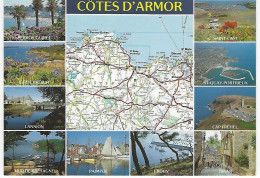 22 - Carte Contour Géographique Du Département  Des COTES D'ARMOR  ( D'apres Carte Michelin 989 ) - Cartes Géographiques