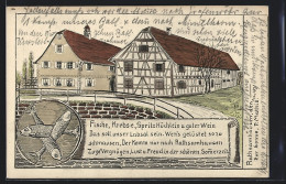 CPA Illustrateur Baldenheim, Rathsamhausen, Gasthaus Zur Sonne  - Otros & Sin Clasificación