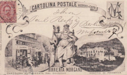 CAPRI-NAPOLI-BIRRERIA MORGANO-HOTEL PAGANO-AUTORIZZATA DAL GOVERNO-CARTOLINA VIAGGIATA IL 8-11-1891 - Napoli (Neapel)