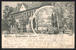 Künstler-AK Gispersleben, Gasthaus Parkschenke, Wasserfall  - Autres & Non Classés