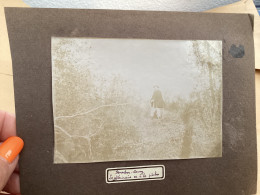 Photo Snapshot 1900 BOURDON-LANCY Le Vétérinaire à La Pêche Au Milieu D’arbre Dans La Forêt - Anonyme Personen