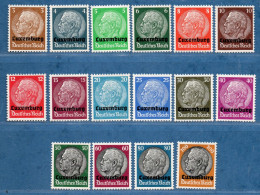 Luxemburg German Occupation, 1940 Overprint On Hindenburg Stamps 15 Values MNH - 1940-1944 German Occupation