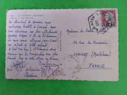 CACHET AGENCE POSTALE SAINT- FRANÇOIS RÉUNION SUR CARTE POSTALE DE SAINT DENIS VUE CAP BERNARD - Cartas & Documentos