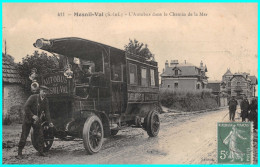 TRANSPORT # CAR # AUTOCAR # AUTOBUS DE MESNIL-VAL (76)  DANS LE CHEMIN DE LA MER - Cpa - Autobús & Autocar