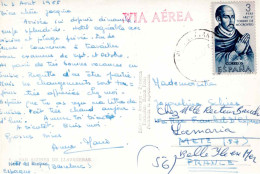 ESPAGNE N°1292 (y&t) PAR AVION - San Andres 3 Août 1965 Pour Metz Puis Belle-ile-en-Mer / Archevêque Toribio - CP San-An - Lettres & Documents