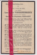 Devotie Doodsprentje Overlijden - Leon Van Honsebrouck Echtg Margaretha Bernaert - Gistel 1896 - 1931 - Obituary Notices