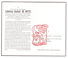 DP Ludovicus Gustaaf De Witte ° Kieldrecht Beveren Waas 1875 † 1956 X Martha Van Ranst - Images Religieuses
