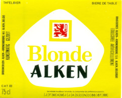 Oud Etiket Bier Blonde Alken - Brouwerij / Brasserie Alken-Kronenbourg - Bière