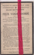 Devotie Doodsprentje Overlijden - Felix Vande Voorde Zoon Jacobus & Christine Parijn - Wingene 1858 - Ruiselede 1925 - Obituary Notices