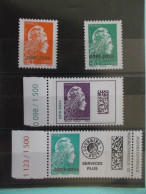 TIMBRE: No: ? ,MARIANNE D'YZ , SERIE COMPLETE, SURCHARGE 2018 , 2019 , 2023 / 2024 ,Philaposte  ,XX Neuf - Unused Stamps