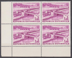 1962 , Verstaatlichte Elektrizitätswirtschaft ,Kraftwerk Ybbs - Persenbeug ( Mi.Nr.: 1104 ) (1) 4-er Block Postfrisch ** - Unused Stamps