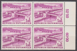 1962 , Verstaatlichte Elektrizitätswirtschaft ,Kraftwerk Ybbs - Persenbeug ( Mi.Nr.: 1104 ) (6) 4-er Block Postfrisch ** - Nuevos