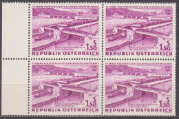 1962 , Verstaatlichte Elektrizitätswirtschaft ,Kraftwerk Ybbs - Persenbeug ( Mi.Nr.: 1104 ) (7) 4-er Block Postfrisch ** - Unused Stamps