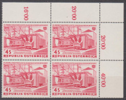 1962 , Verstaatlichte Elektrizitätswirtschaft , Umspannwerk Bisamberg ( Mi.Nr.: 1107 ) (1) 4-er Block Postfrisch ** - Ongebruikt