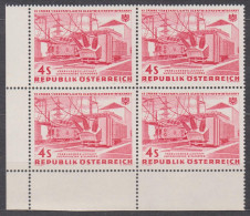 1962 , Verstaatlichte Elektrizitätswirtschaft , Umspannwerk Bisamberg ( Mi.Nr.: 1107 ) (2) 4-er Block Postfrisch ** - Unused Stamps