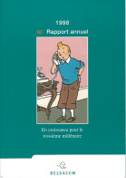 Tintin Hergé  1998 Rapport Annuel Belgacom Avec 18  Vignettes Dérivées Des Albums Tintin. 60 Pages - Werbeobjekte